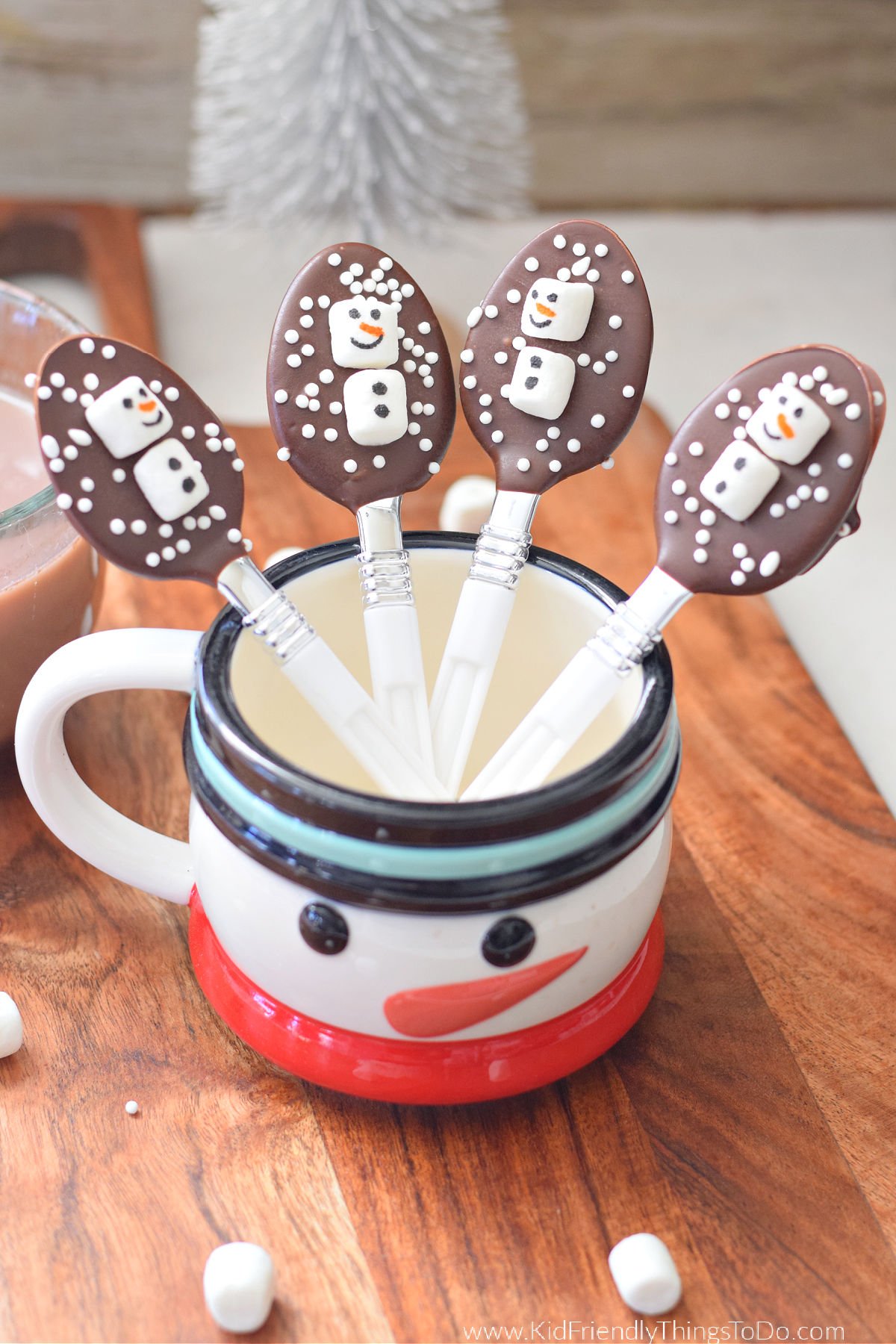 snowman hot chocolate spoons 