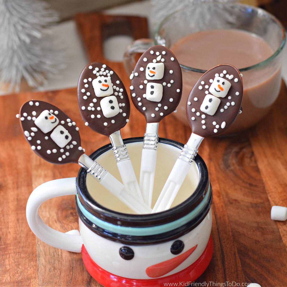 snowman hot chocolate spoon