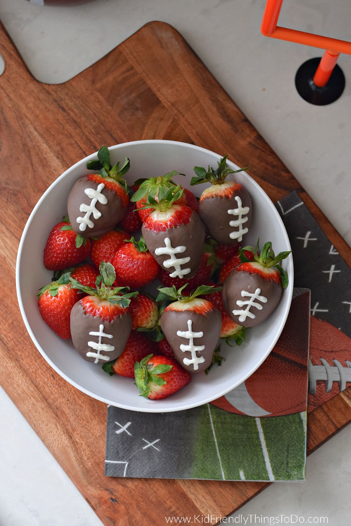 football chocolate covered strawberries 