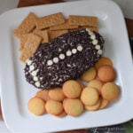 football-shaped cheeseball dessert