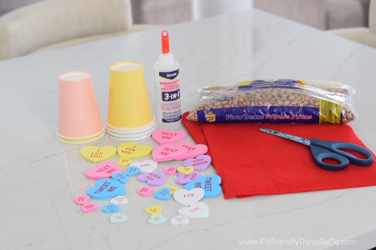 conversation heart knockdown Valentine's Day game supplies