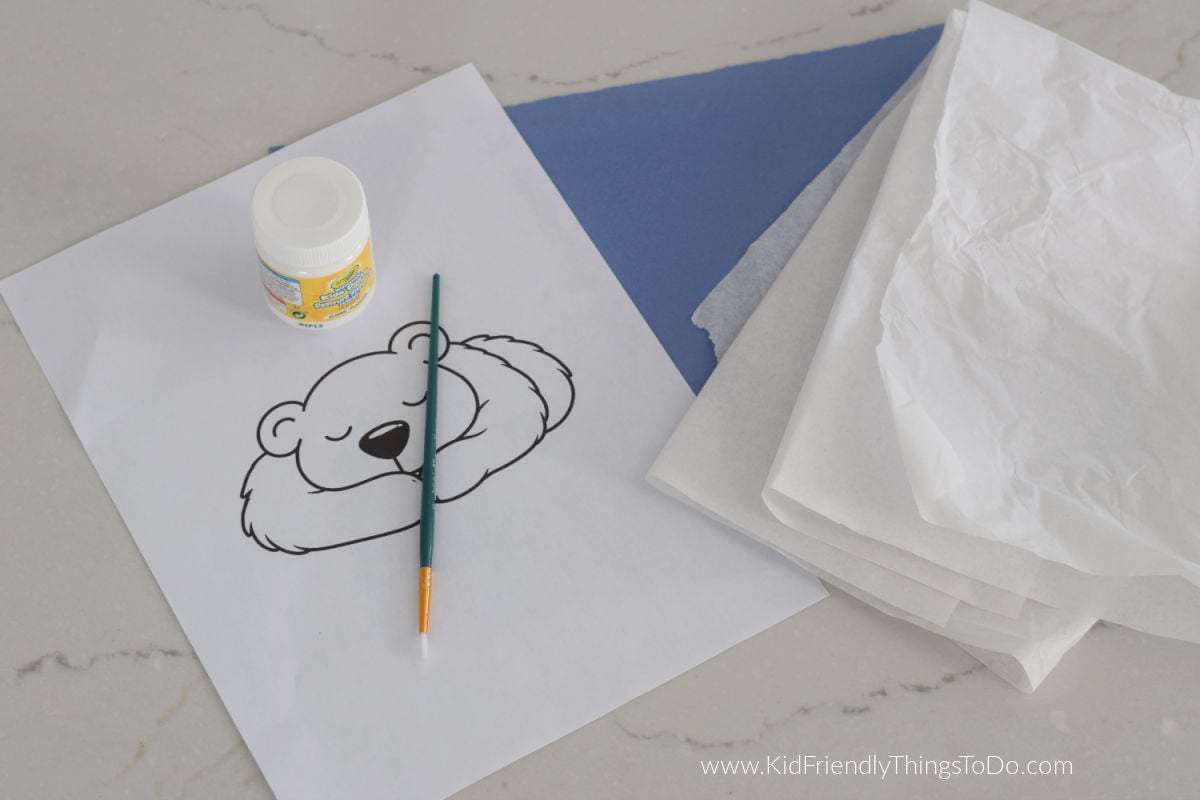 supplies for cozy bear sleeping craft 