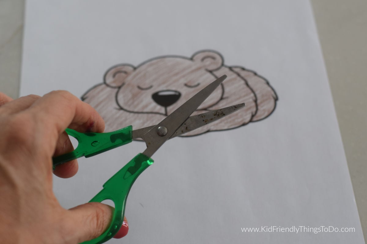 cut out sleeping bear printable 