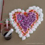 cotton ball heart craft for kids