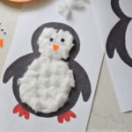 cotton ball penguin winter craft