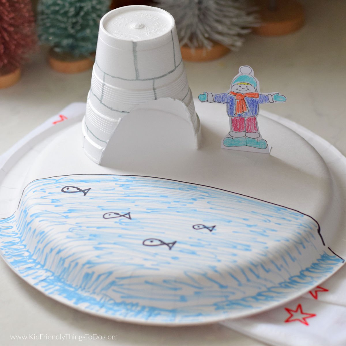 paper plate igloo craft