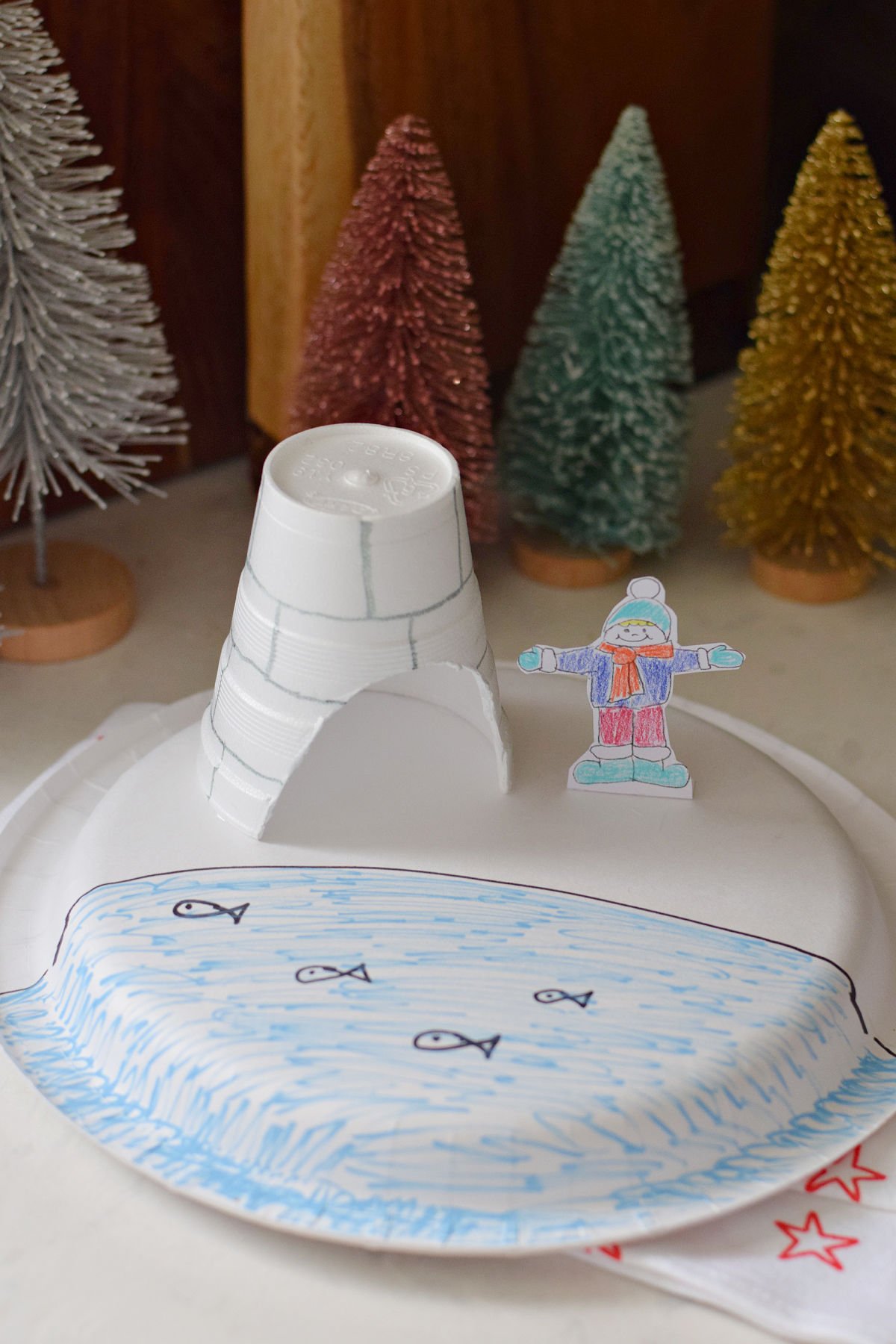 paper plate igloo craft 