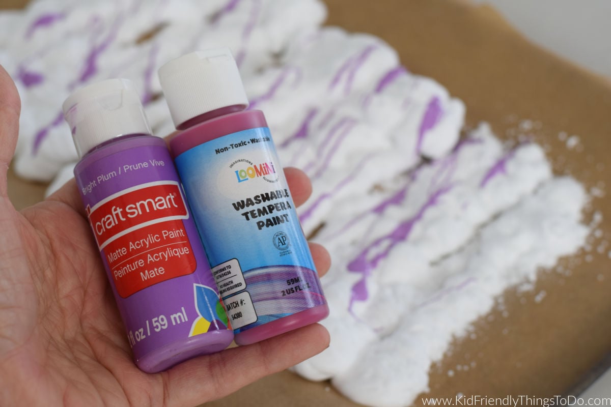 adding paint to shaving cream