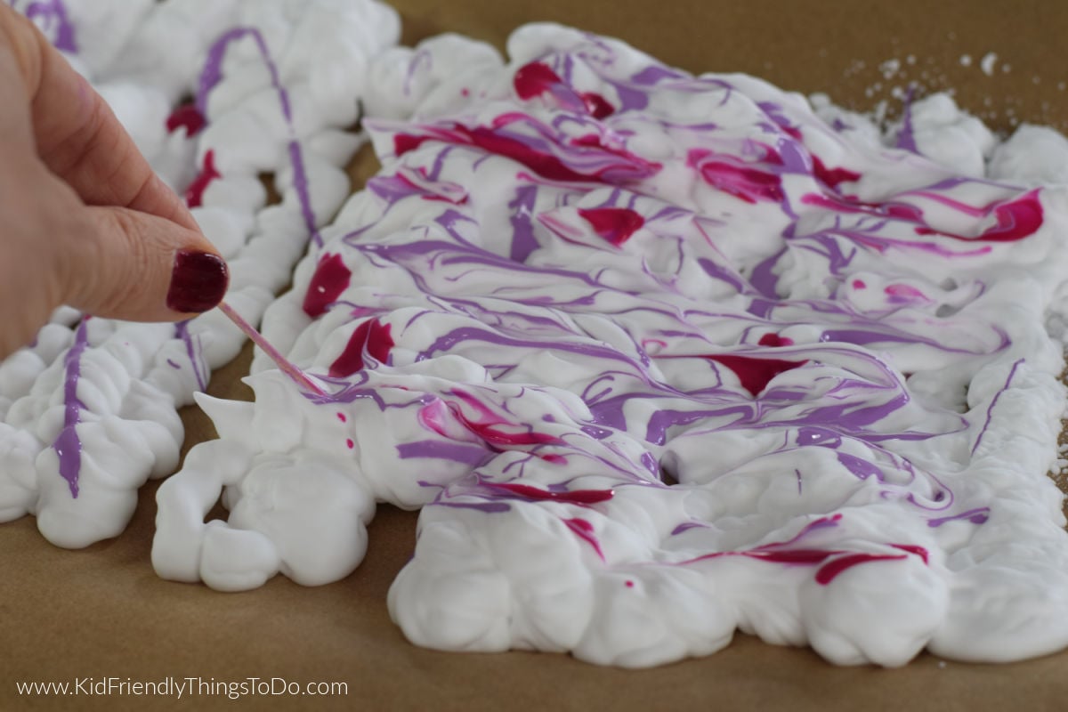 swirling paint with toothpicks