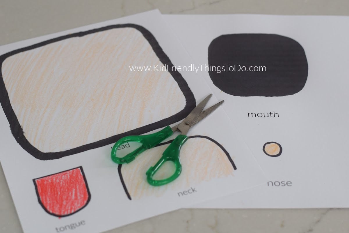 colored Printables of the catching snowflakes craft