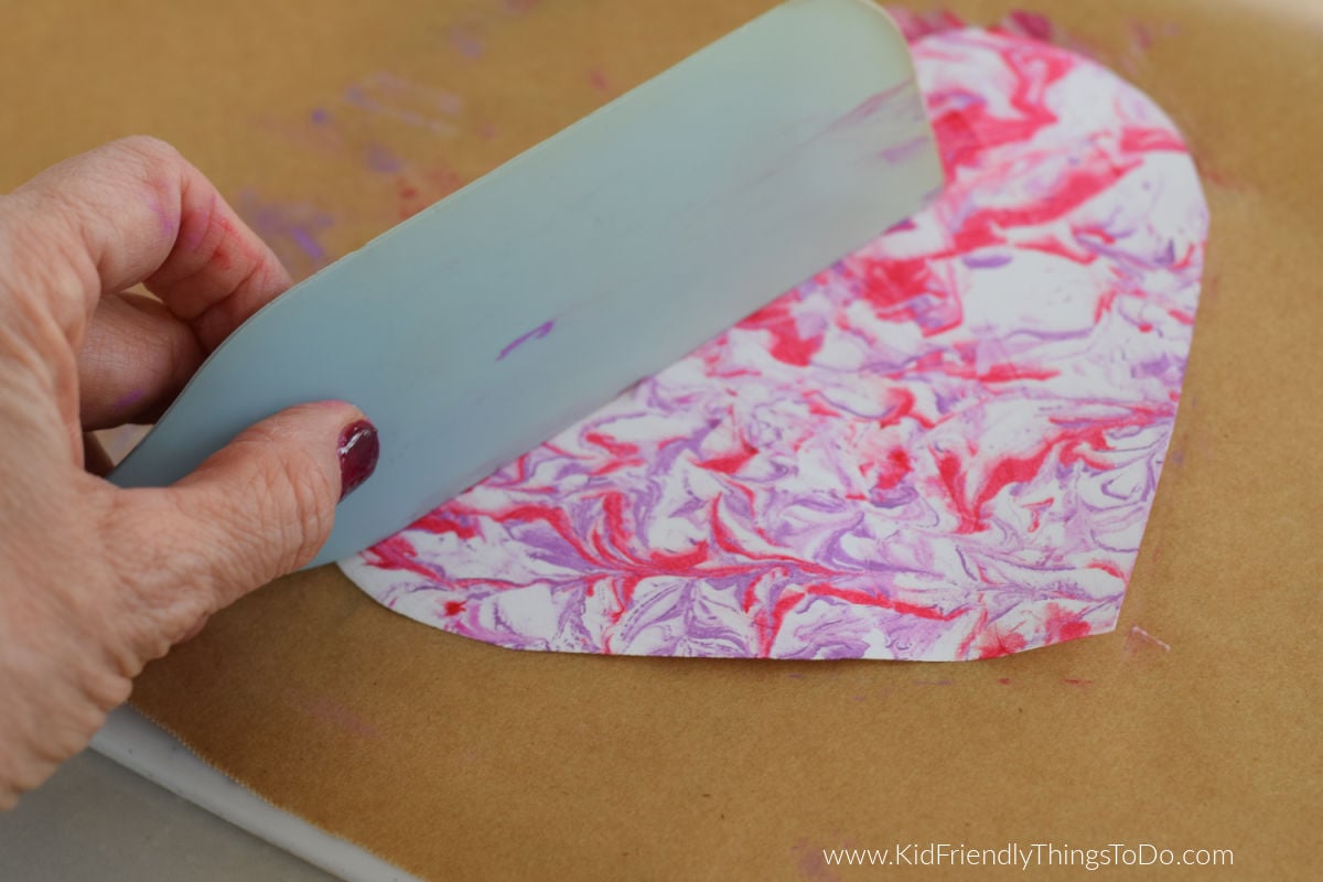 making marbled paintings with shaving cream