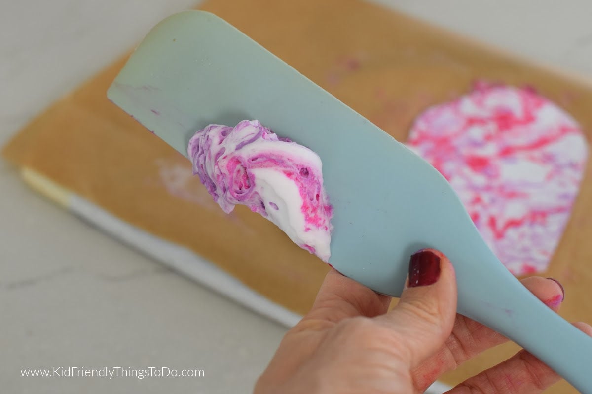 shaving cream and paint from marbled paintings