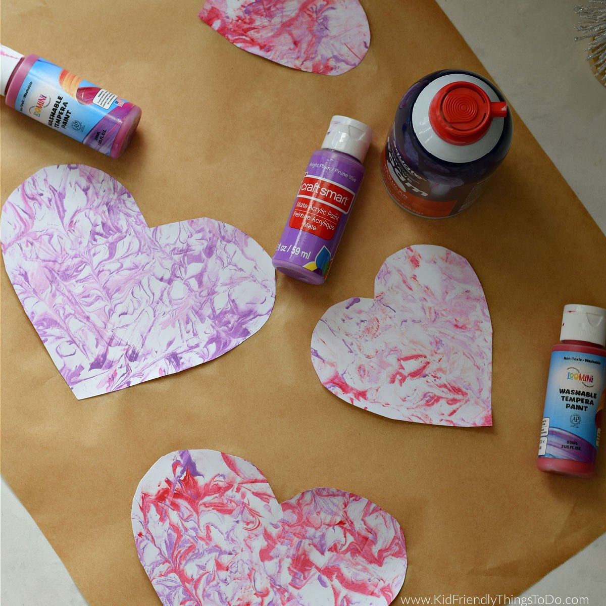 marbled painting with shaving cream