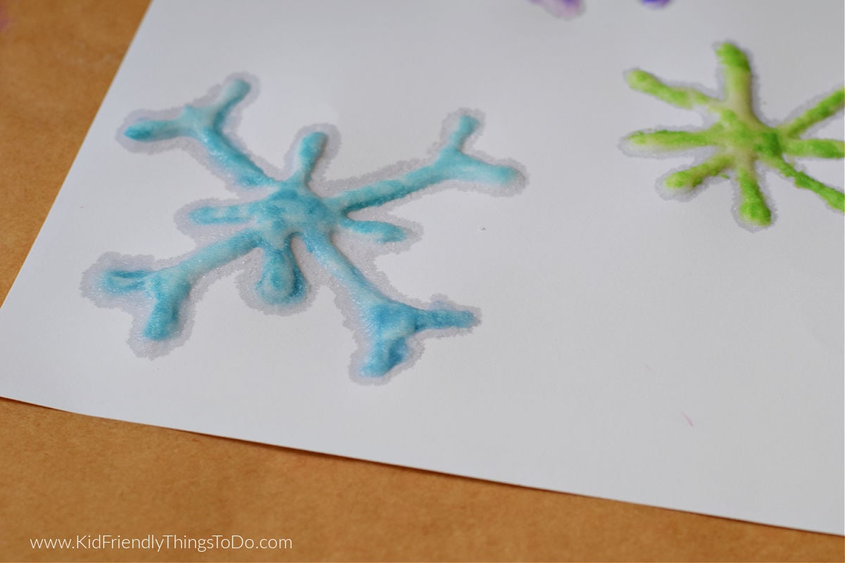 snowflake salt painting 