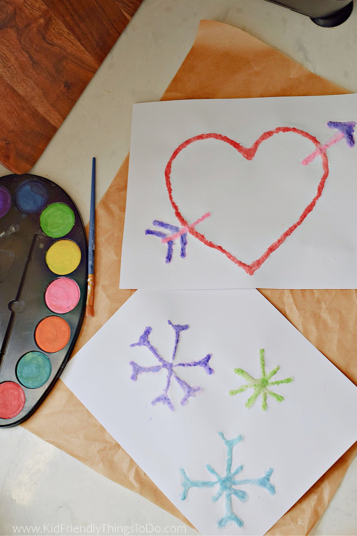 salt painting craft for kids 