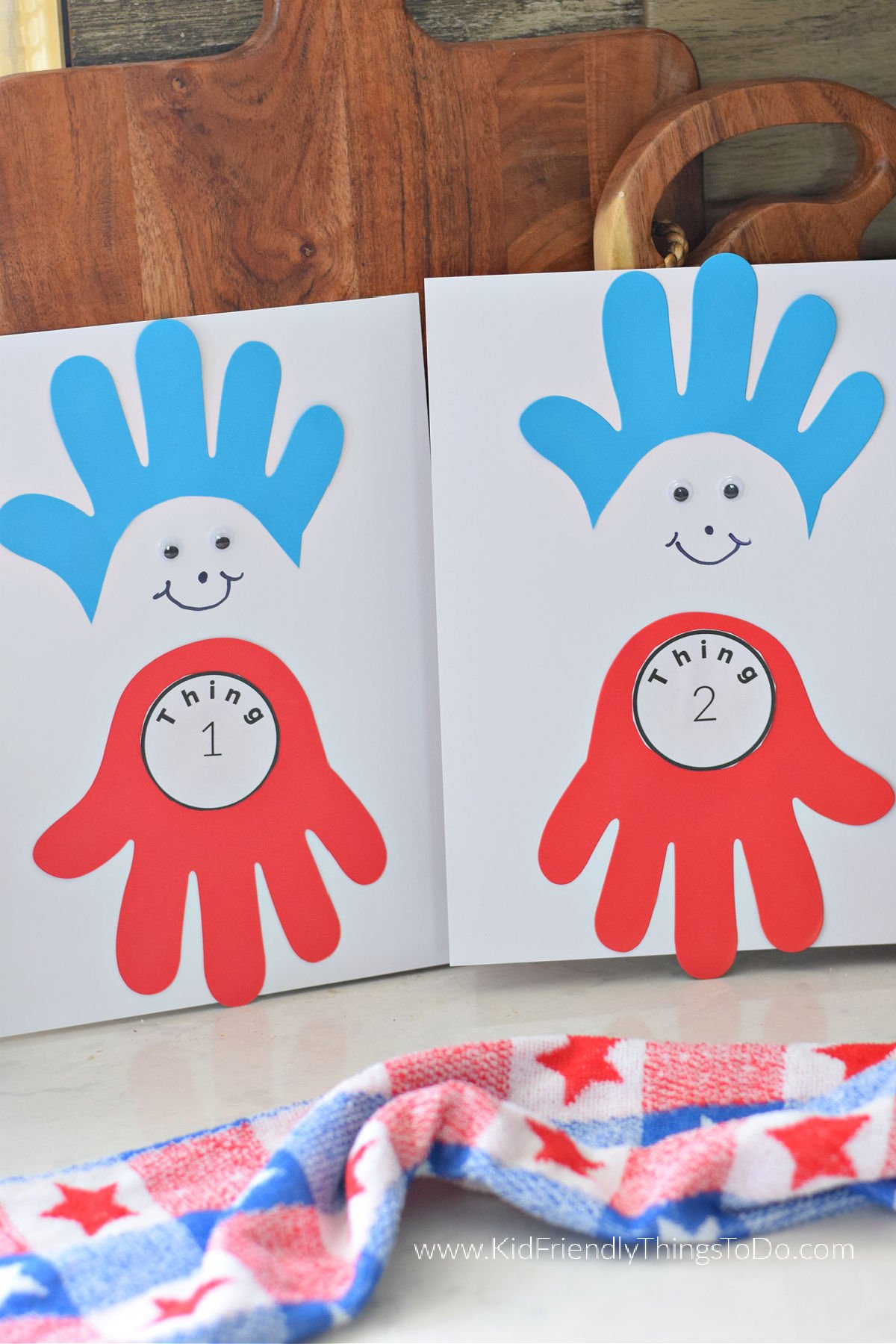thing one and thing two handprint craft