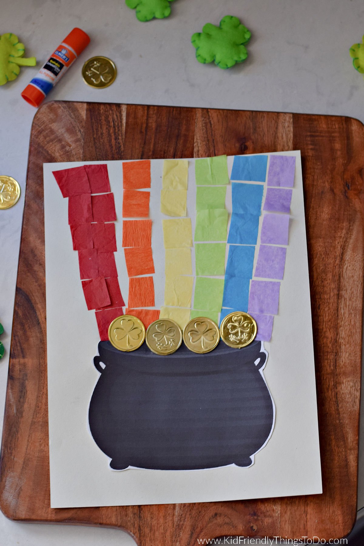 pot of gold tissue paper craft with printable