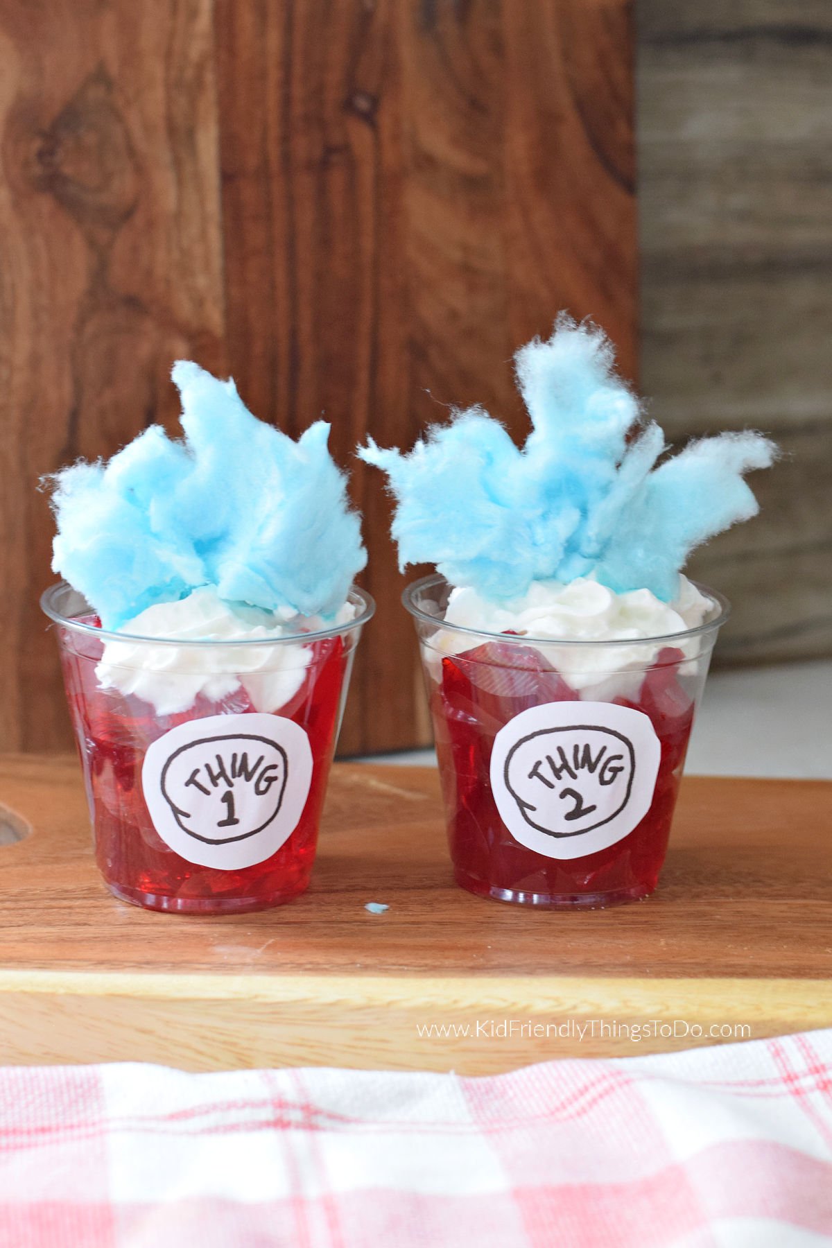 Thing One and Thing Two Jello cups