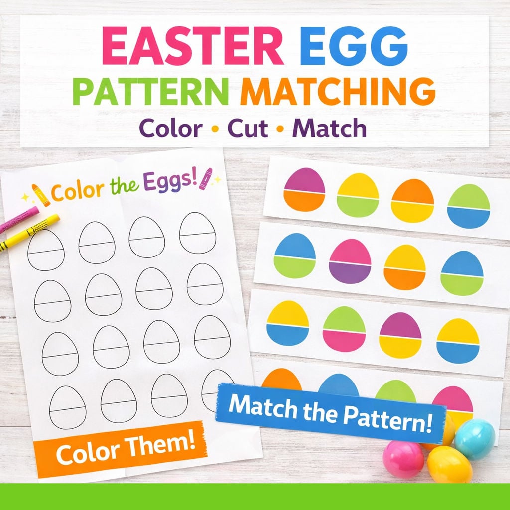 Easter egg matching printable