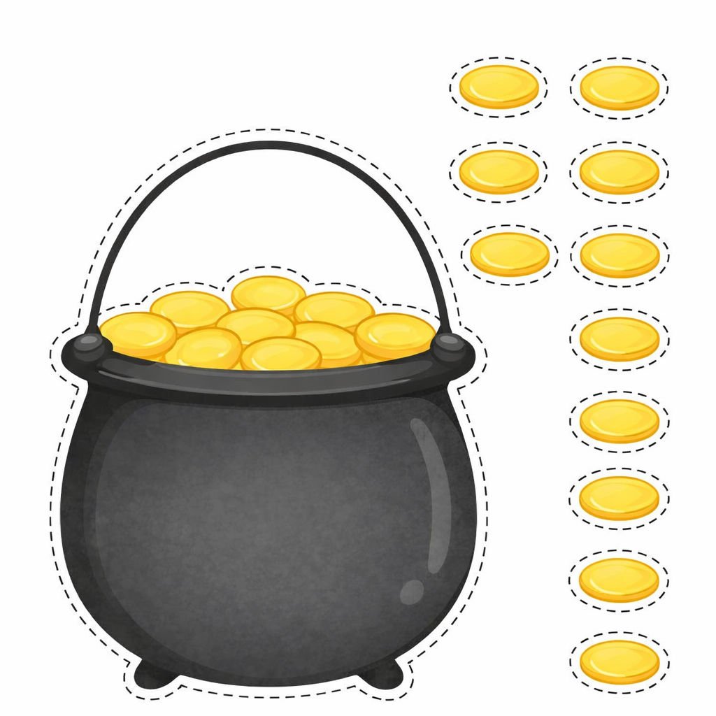pot of gold template with coins