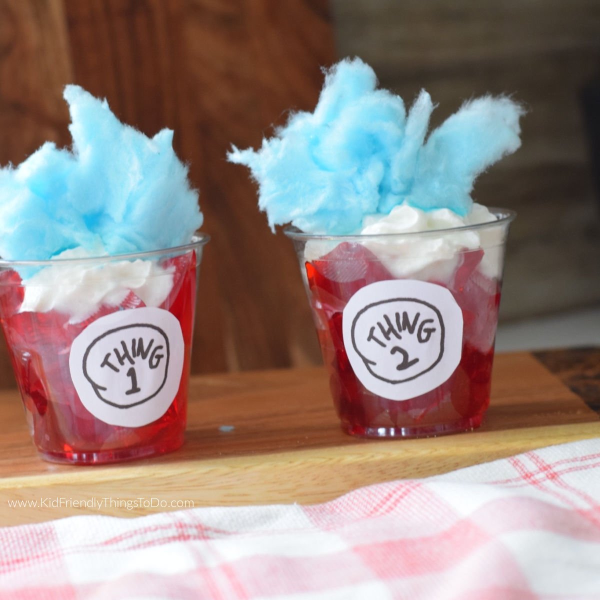 Thing One and Thing Two Jello cups