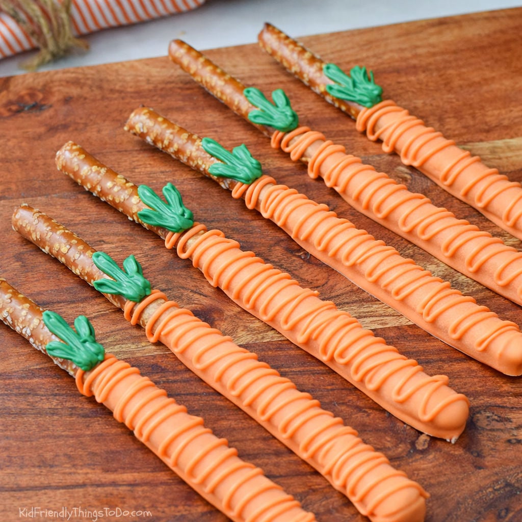 carrot chocolate covered pretzel rods