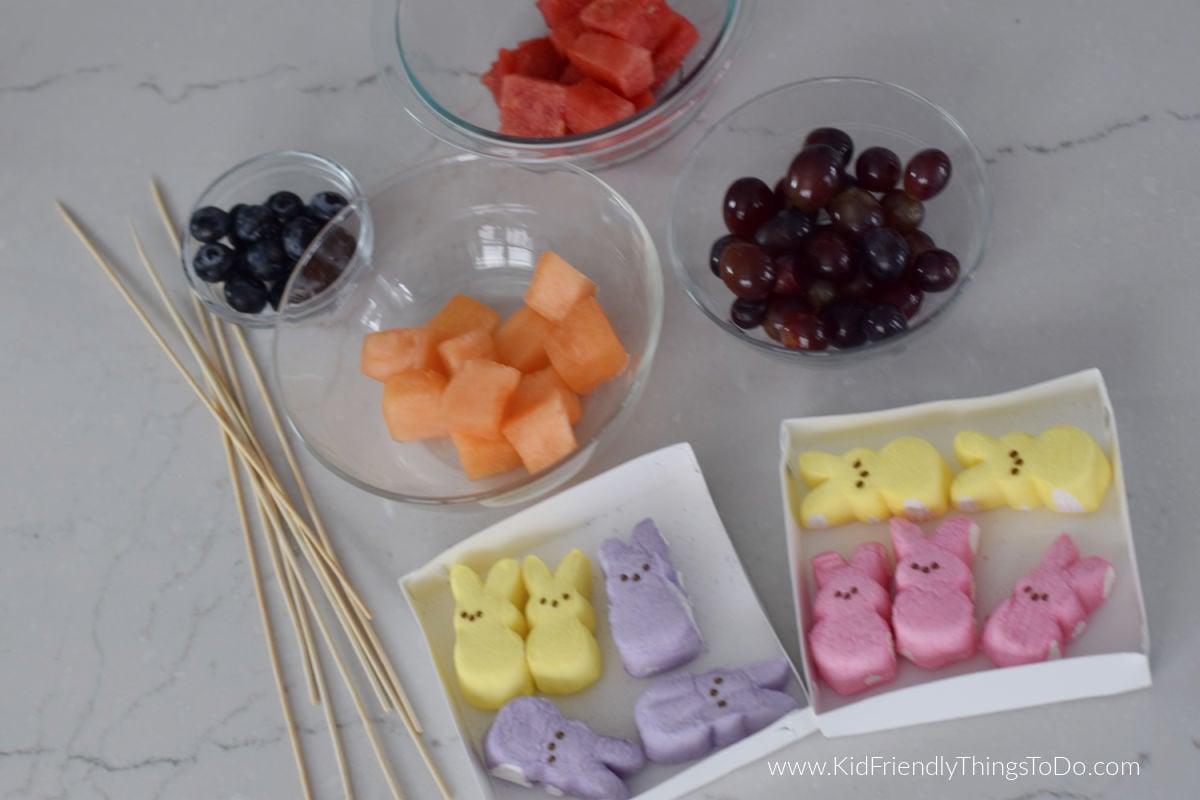 peeps fruit skewers easter treat ingredients