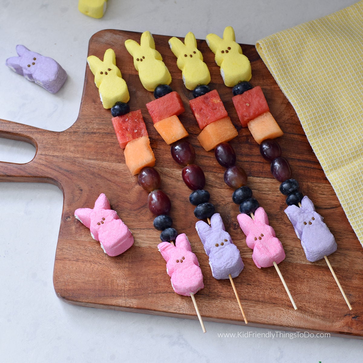 peeps fruit skewers