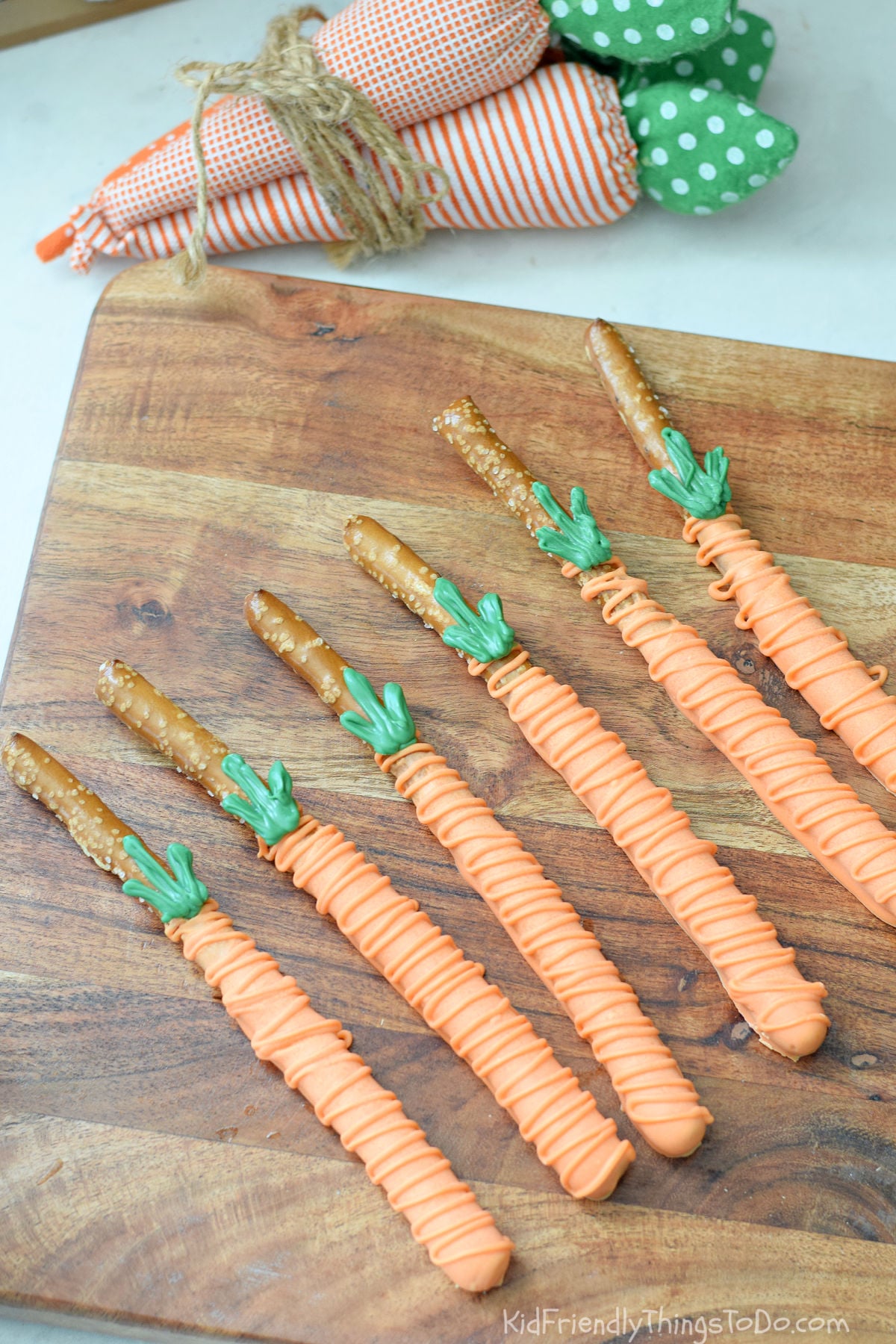 carrot chocolate covered pretzel rods