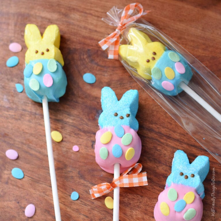 chocolate covered Peep pops