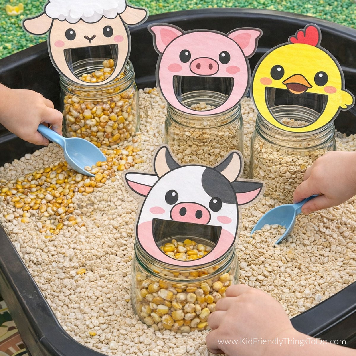 feed the farm animals printables sensory station