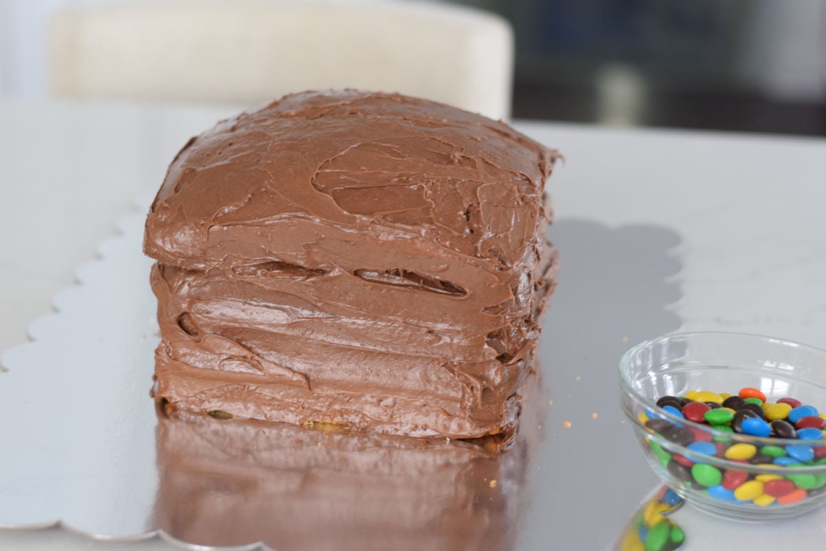 stacked chocolate cakes 