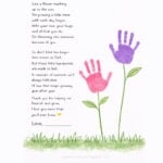 handprint flower poem keepsake craft for kids