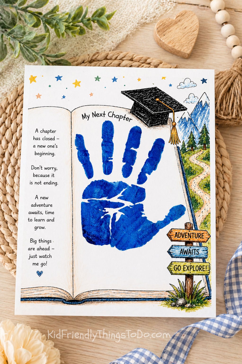 next chapter handprint graduation end of the year printable 