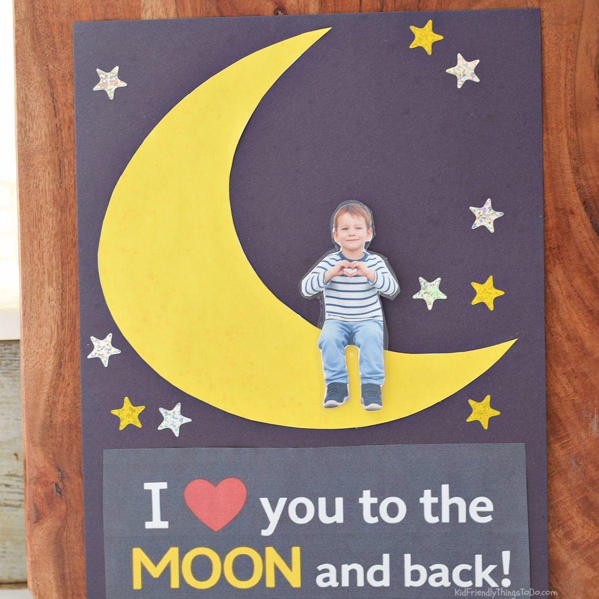 I love you to the moon and back printable photo craft