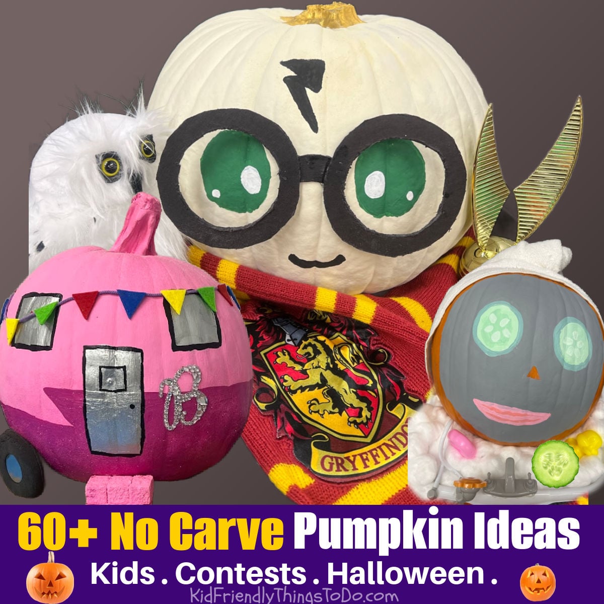 no-carve pumpkin constest ideas for kids at Halloween