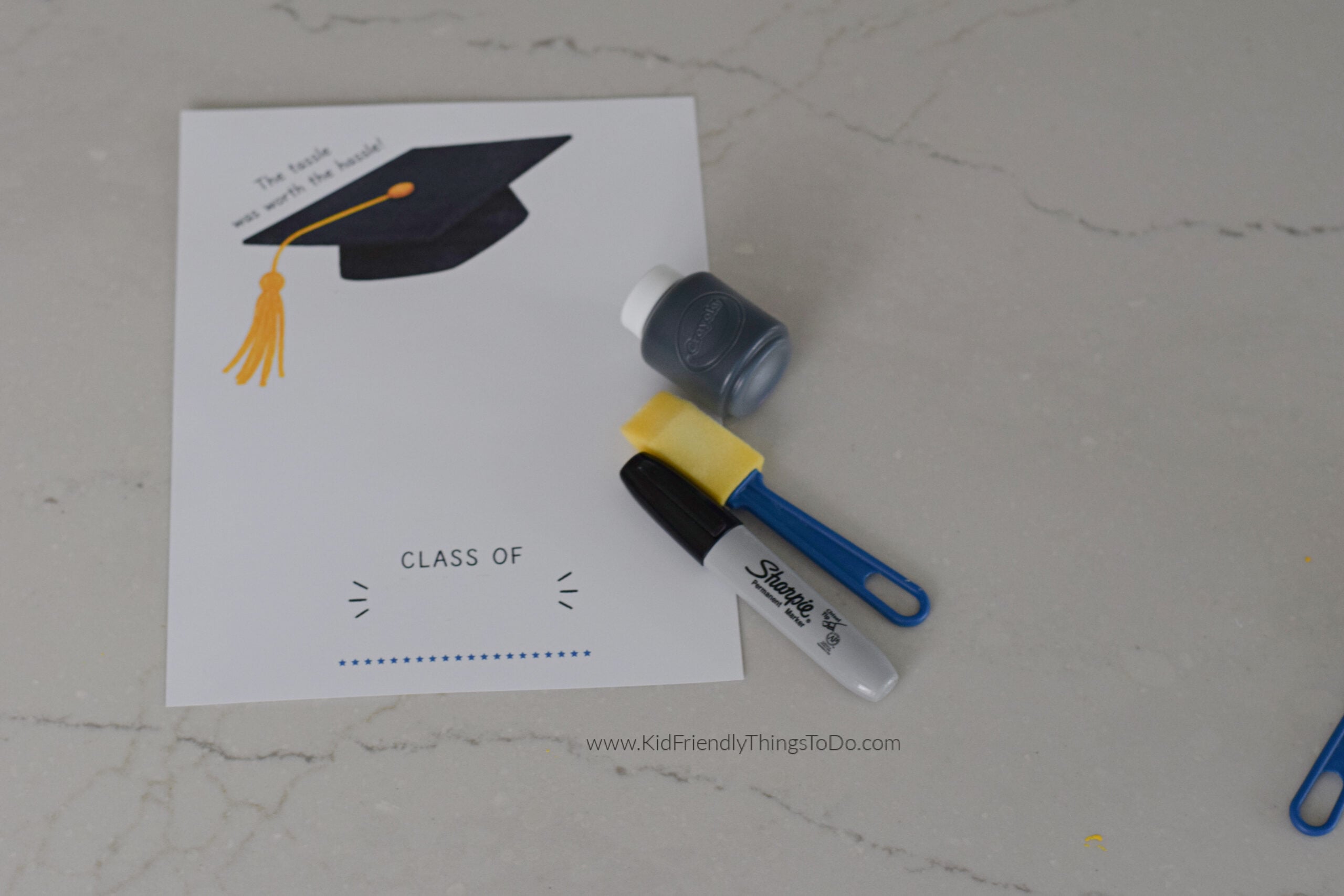 supplies for graduation cap handprint printable 