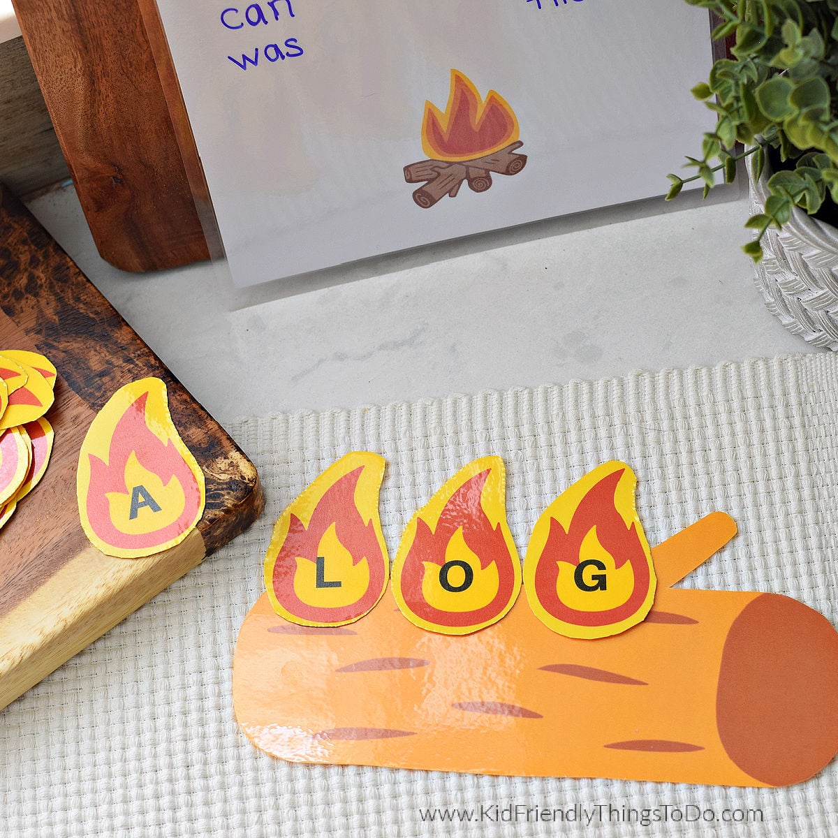 campfire build a word printable activity