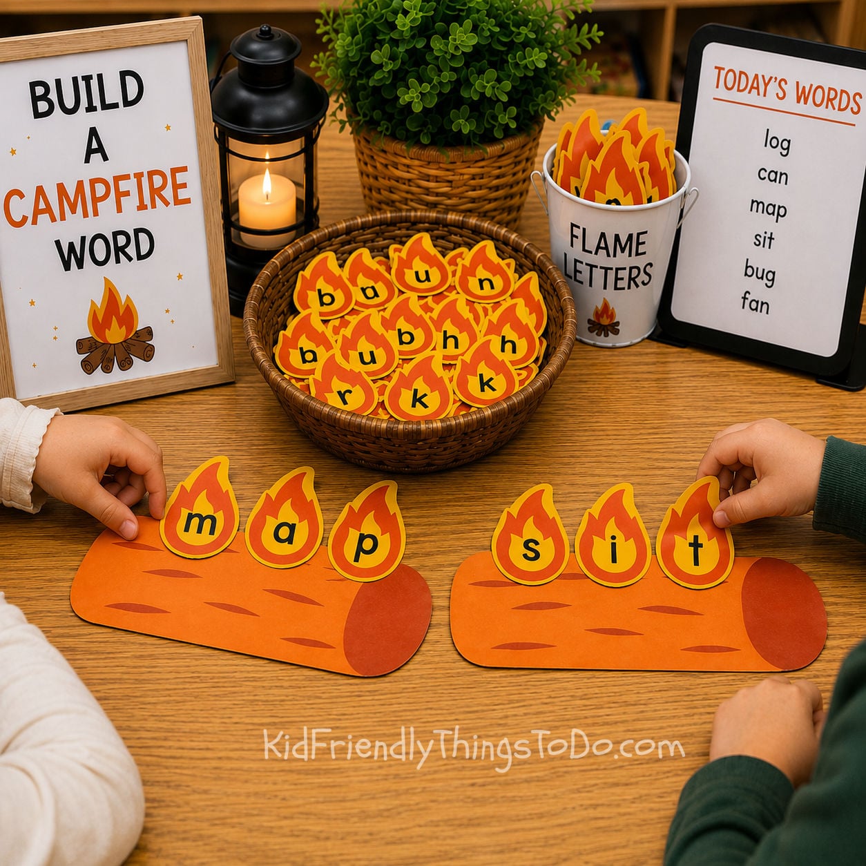 campfire build a word printable activity