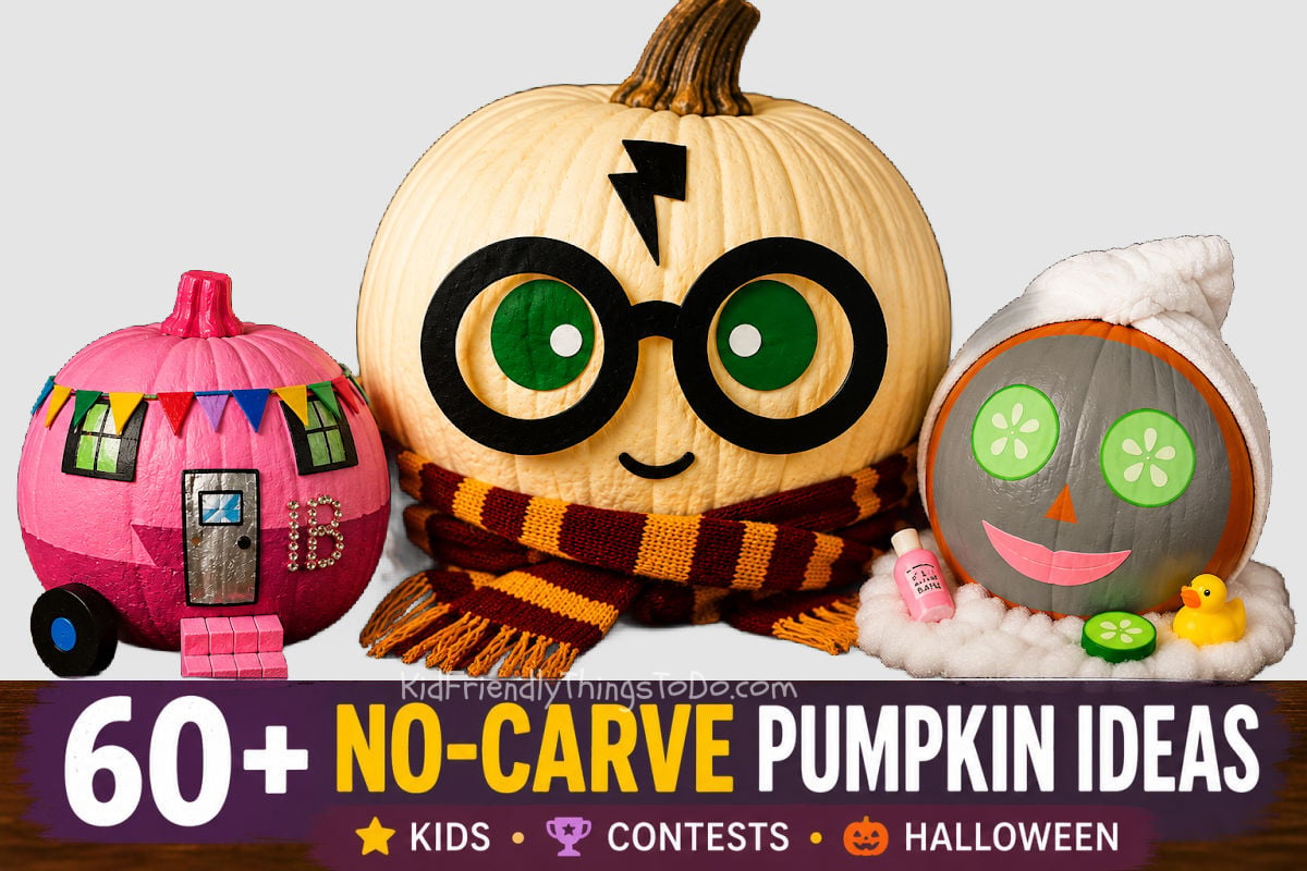 no carve pumpkin ideas for kids contests and Halloween