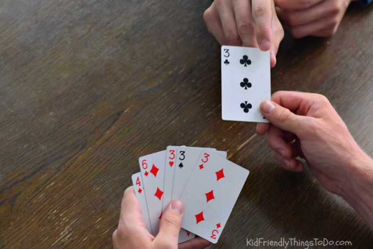 playing go fish with a regular deck of cards for family fun