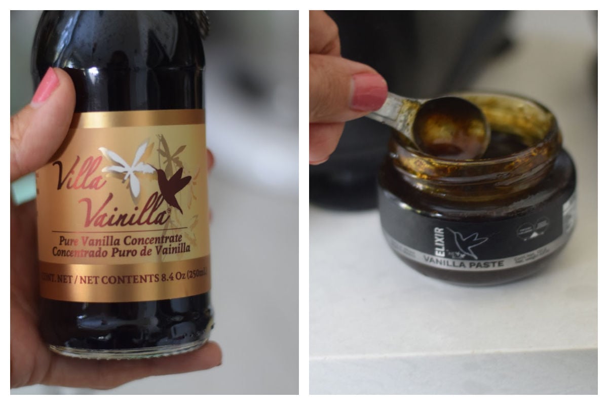 vanilla extract and vanilla paste used in milkshake recipe 