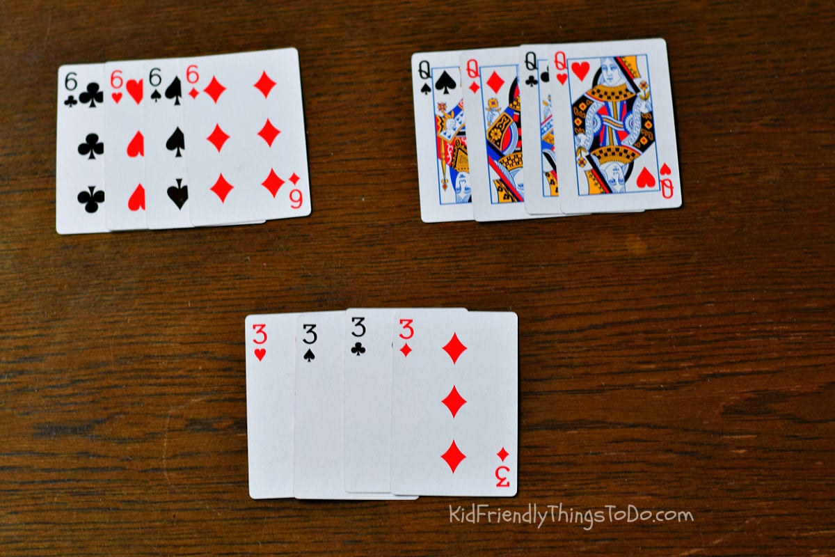 sets of winning matching cards for Go fish 