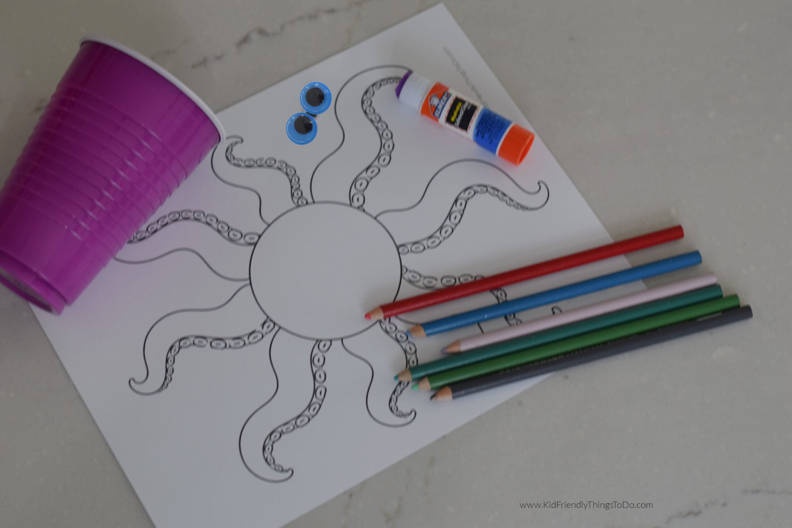 octopus cup printable craft supplies 