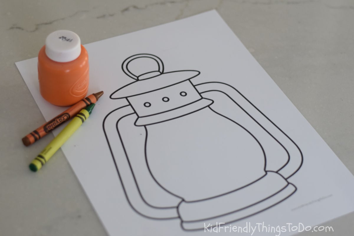 lantern handprint printable coloring sheet