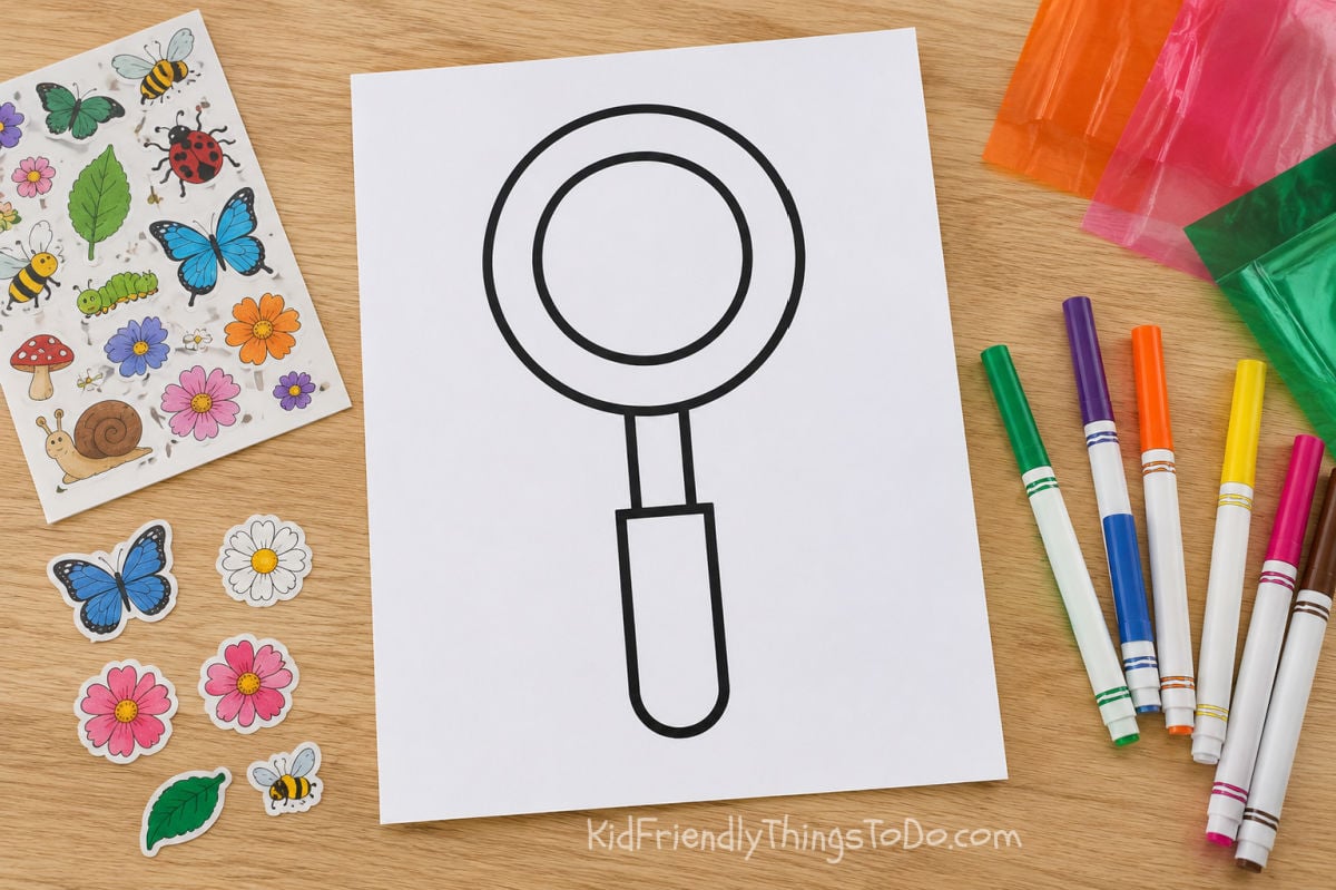 nature spotter craft with magnifying glass printable