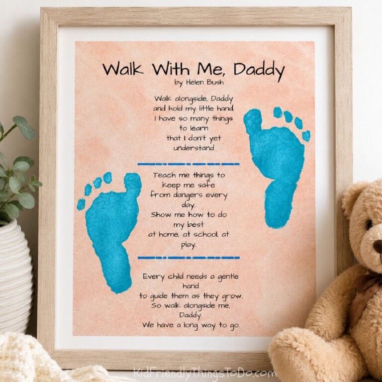 walk with my daddy printable poem and craft
