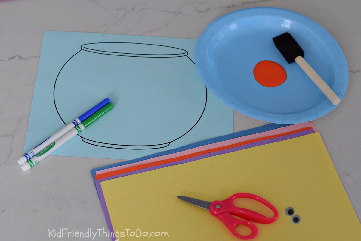 fish bowl printable and craft supplies