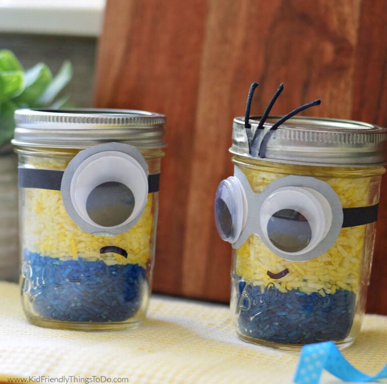 DIY Minion In A Jar Sand Art Craft For Kids