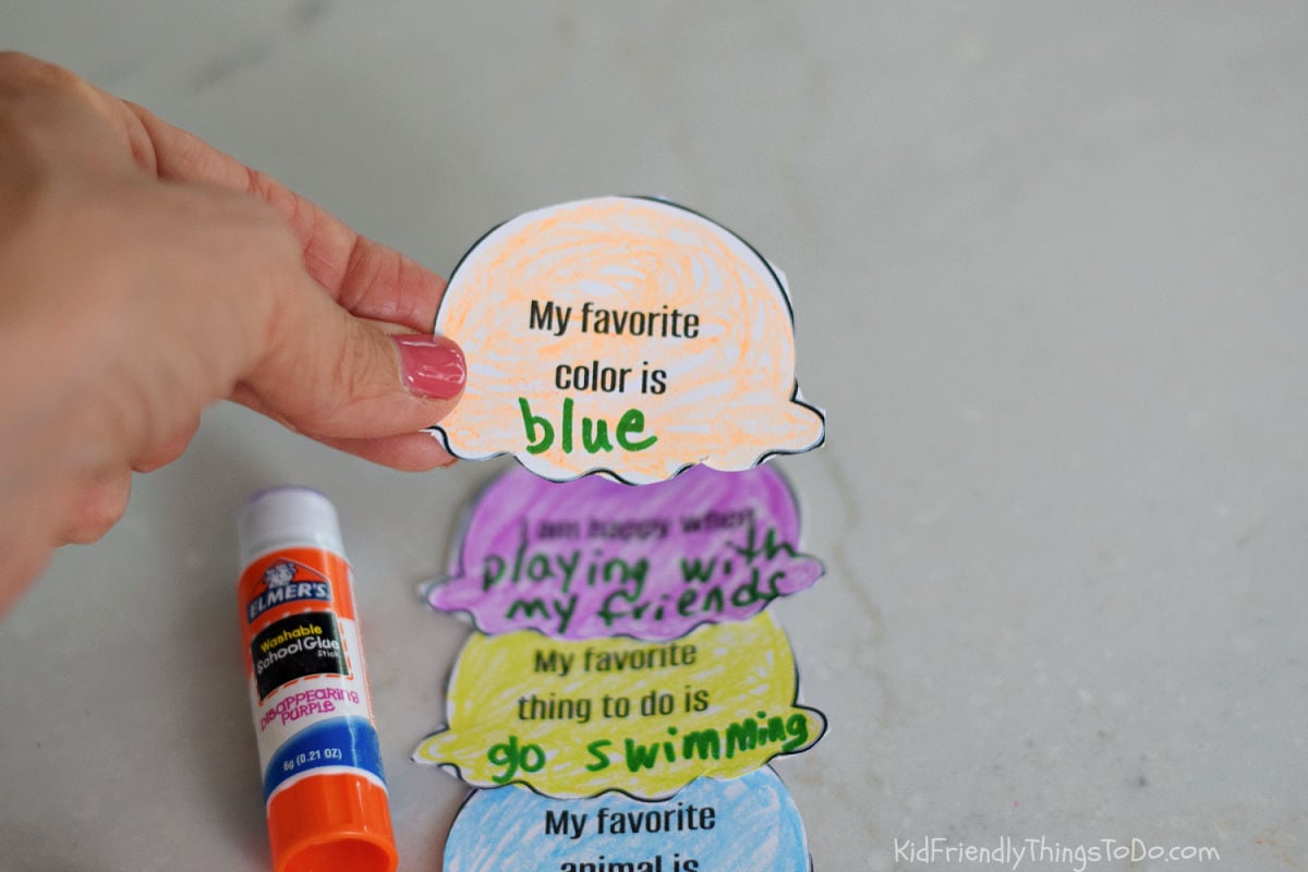 ice cream cone all about me printable